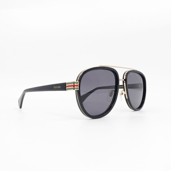 Gucci GG0447 Pilot Sunglasses Black Gray OS - Picture 15 of 15